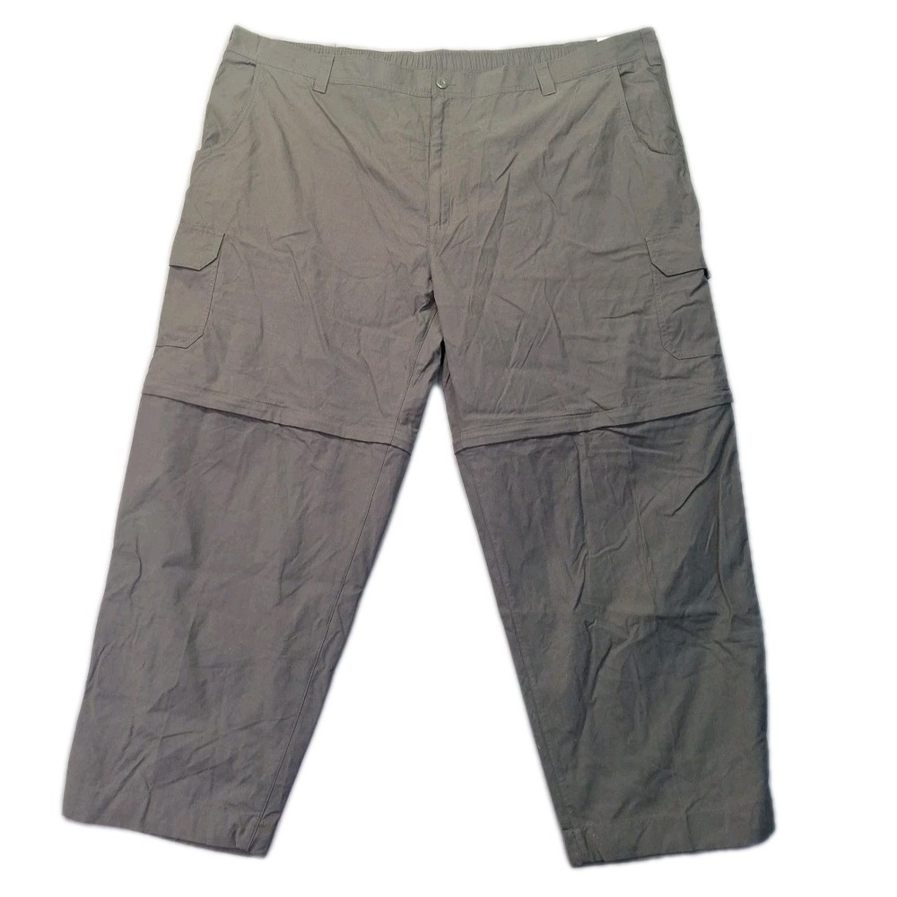 New Harbor Bay HB Grey Pants 4XW 30L Hiking Zip Off Legs Convertible Pockets